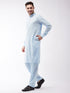 Men's Blue Cotton Blend Kurta and Pyjama Set